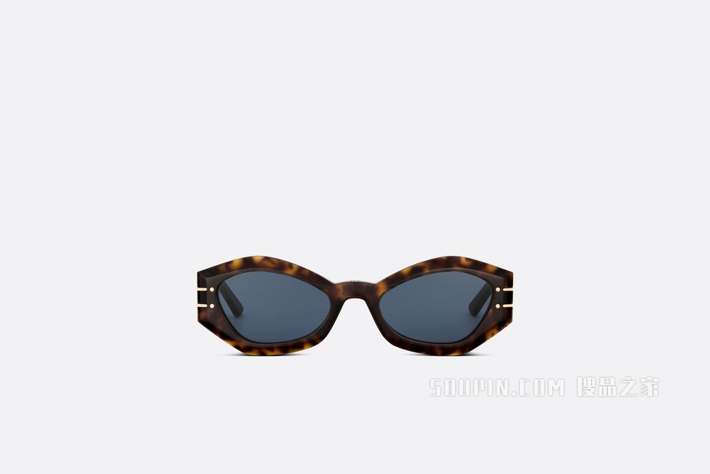 DiorSignature B1U 太阳眼镜 棕色玳瑁效果蝴蝶形镜框
