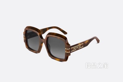 DiorSignature S1U 太阳眼镜 淡褐色玳瑁效果正方形镜框