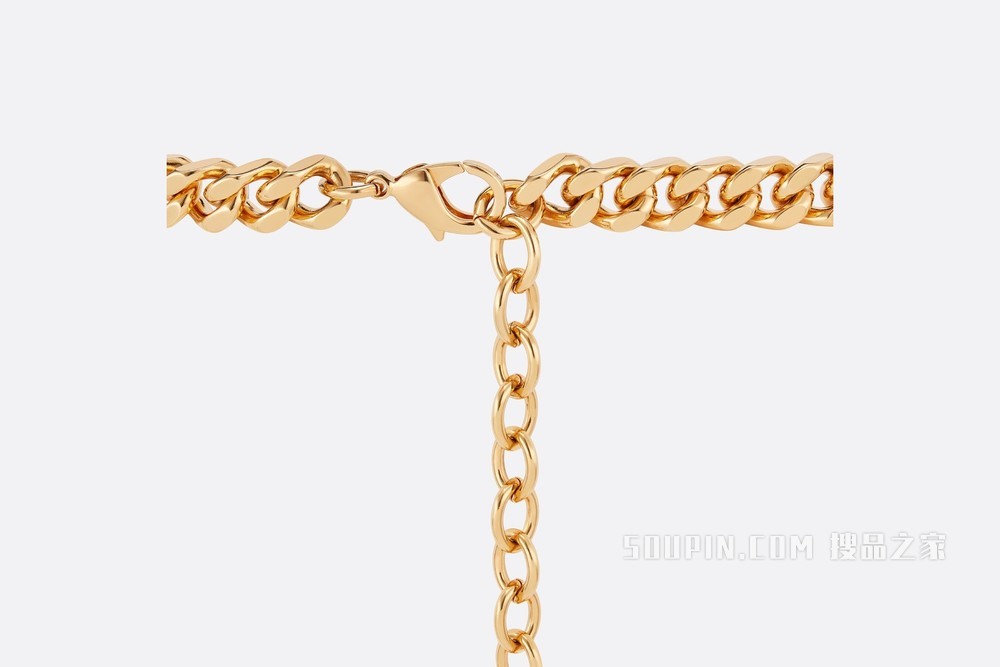 Dior-ID 链条式腰带 15 毫米光泽金色饰面金属