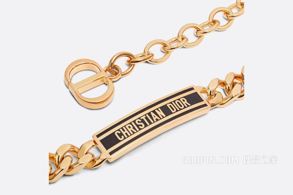 Dior-ID 链条式腰带 15 毫米光泽金色饰面金属