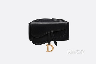 马鞍腰带 13.5 厘米黑色褶皱羊皮革