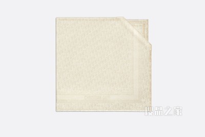 Dior 印花披肩 金色桑蚕丝混纺面料和金属光泽线 Oblique 印花