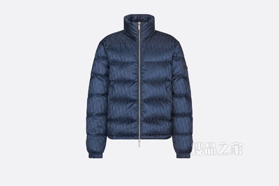 夹克 海军蓝色科技面料 Oblique 印花