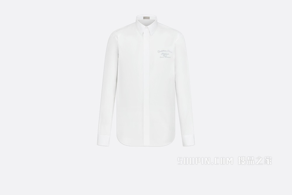 衬衫 白色棉府绸“Christian Dior Atelier”标志