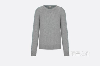 针织衫 灰色棉质平纹针织布 Oblique 印花镶片