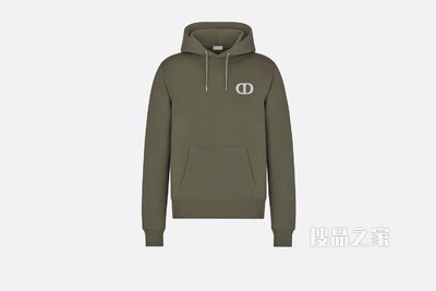 连帽运动衫 橄榄色棉质起绒面料“CD Icon”标志