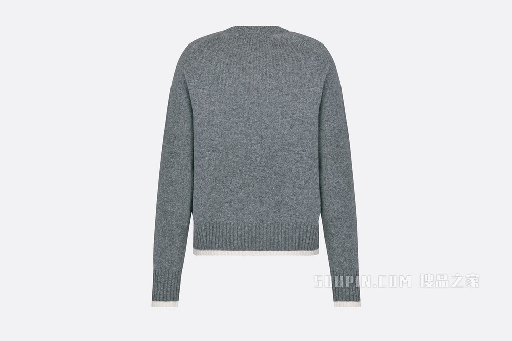 针织衫 灰色羊毛平纹针织面料“Christian Dior Atelier”标志