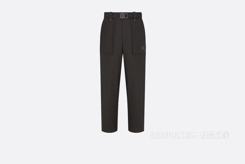 DIOR AND SACAI 九分裤 黑色棉质罗缎