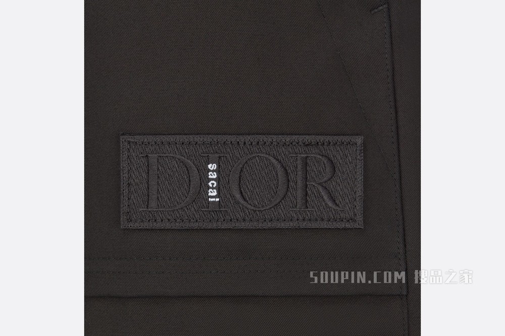 DIOR AND SACAI 九分裤 黑色棉质罗缎