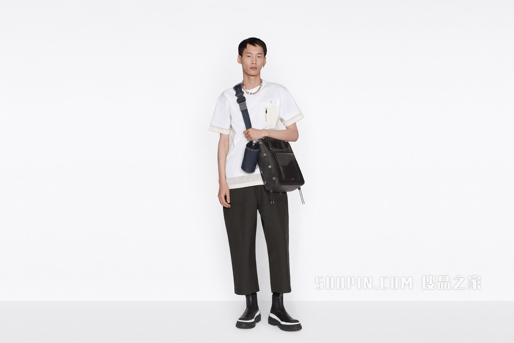 DIOR AND SACAI 九分裤 黑色棉质罗缎
