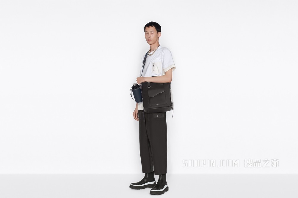 DIOR AND SACAI 九分裤 黑色棉质罗缎