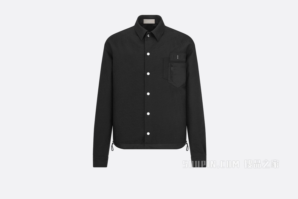 DIOR AND SACAI 绗缝外套衬衫 黑色棉质罗缎