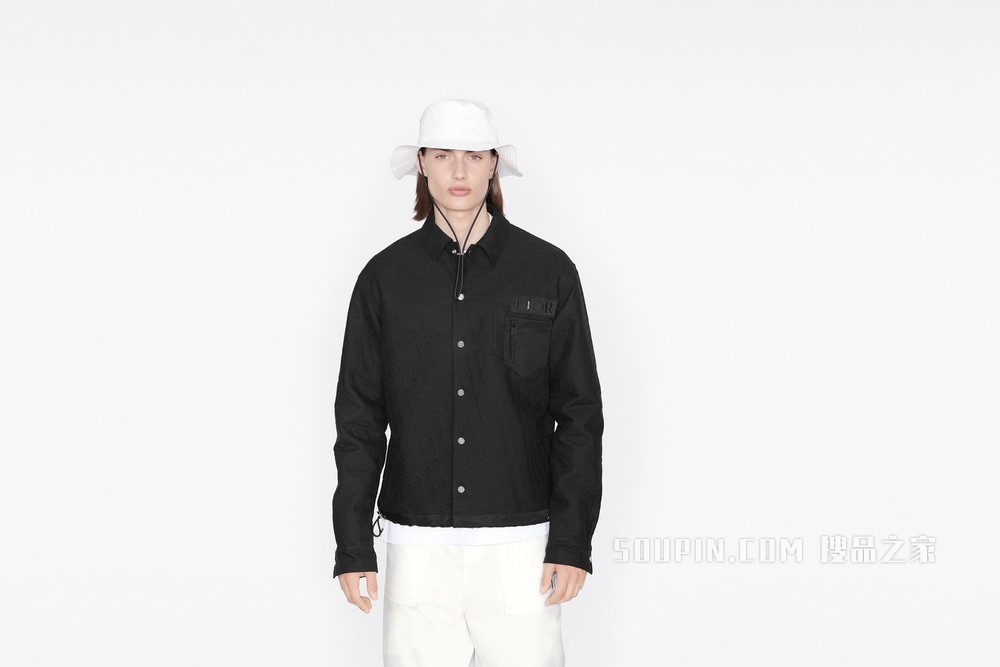 DIOR AND SACAI 绗缝外套衬衫 黑色棉质罗缎