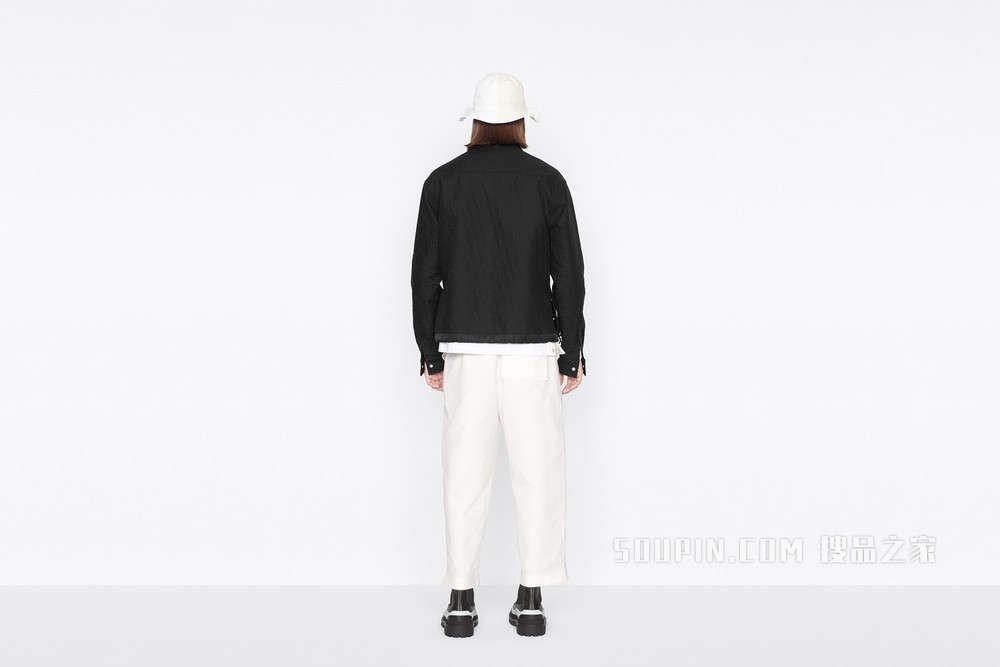 DIOR AND SACAI 绗缝外套衬衫 黑色棉质罗缎