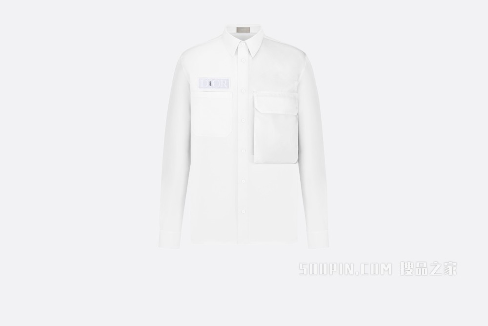 DIOR AND SACAI 外套衬衫 奶油白色棉质罗缎