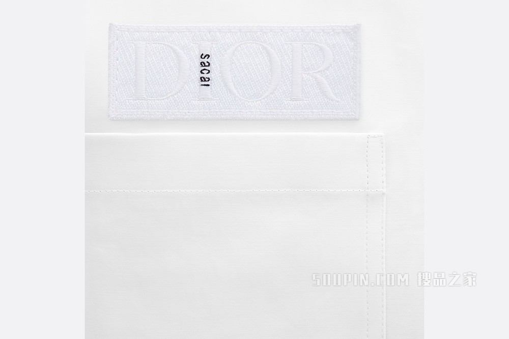 DIOR AND SACAI 外套衬衫 奶油白色棉质罗缎
