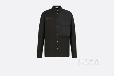 DIOR AND SACAI 外套衬衫 黑色棉质罗缎