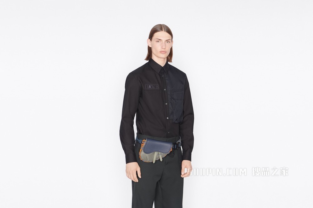 DIOR AND SACAI 外套衬衫 黑色棉质罗缎