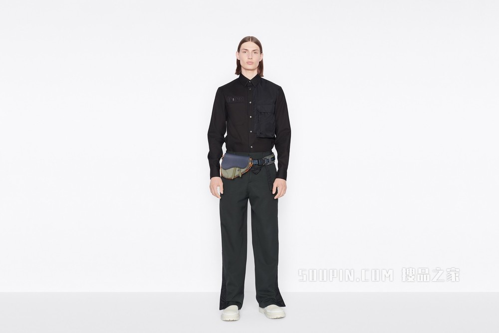 DIOR AND SACAI 外套衬衫 黑色棉质罗缎