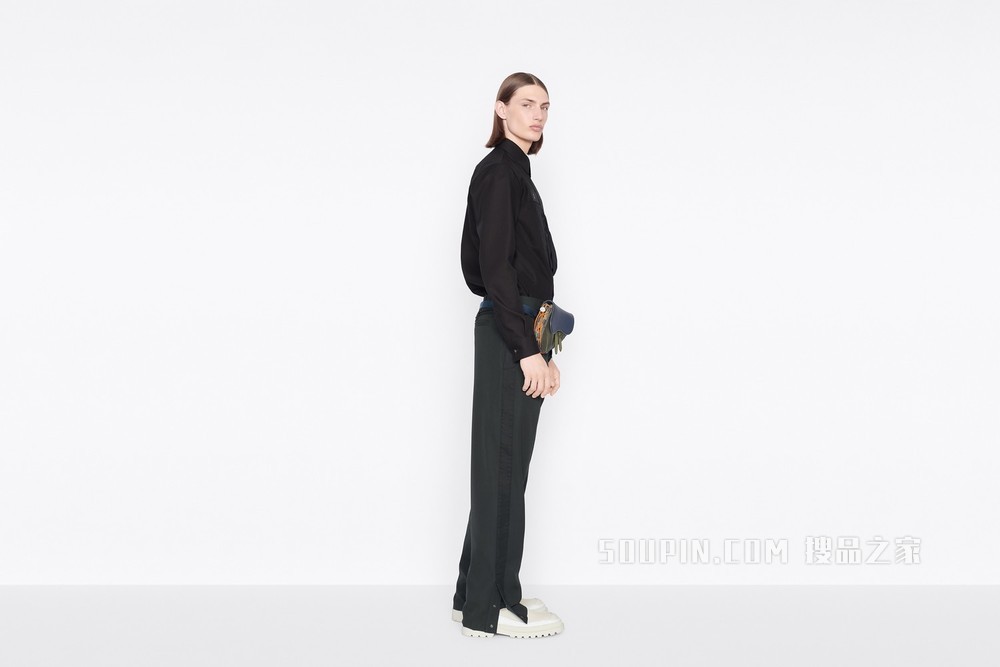 DIOR AND SACAI 外套衬衫 黑色棉质罗缎