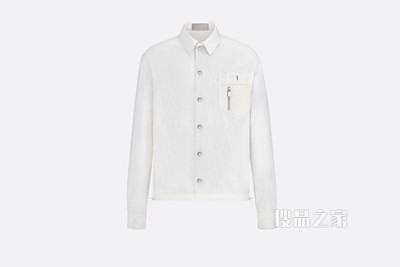 DIOR AND SACAI 绗缝外套衬衫 白色棉质罗缎