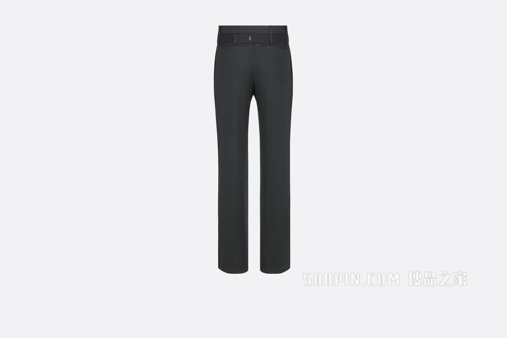 DIOR AND SACAI 长裤 黑色复古风格羊毛斜纹面料