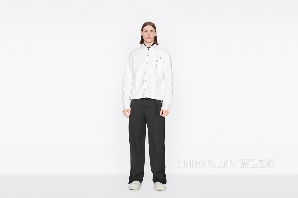 DIOR AND SACAI 长裤 黑色复古风格羊毛斜纹面料