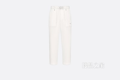 DIOR AND SACAI 九分裤 白色棉质罗缎