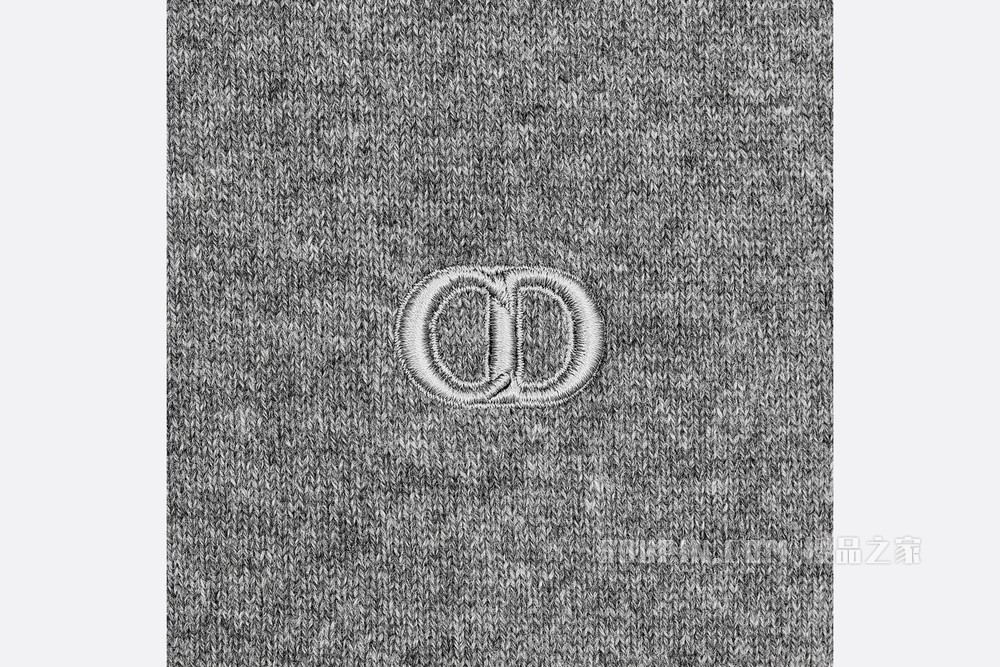 针织衫 灰色羊绒平纹针织面料“CD Icon”标志