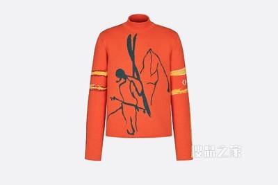 DIOR AND PETER DOIG 针织衫 橙色羊毛提花面料