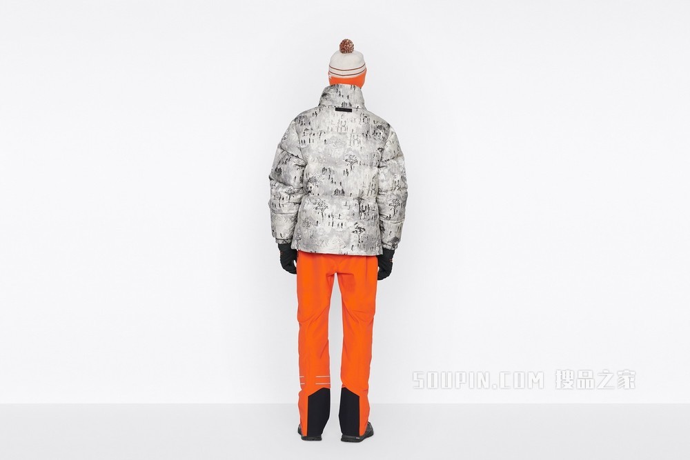 DIOR AND DESCENTE 滑雪裤 橙色和黑色科技面料