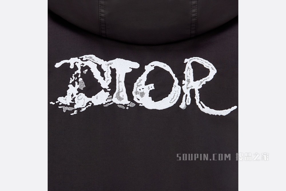 DIOR AND PETER DOIG 派克大衣 黑色棉质混纺科技面料