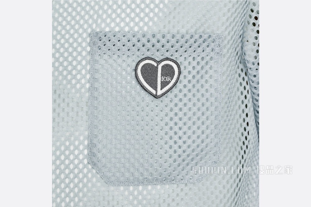 短袖衬衫 灰色科技针织面料“CD Heart”补丁