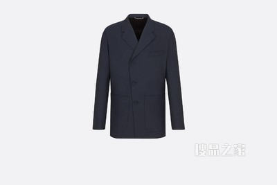 工装夹克 蓝色羊毛防水面料