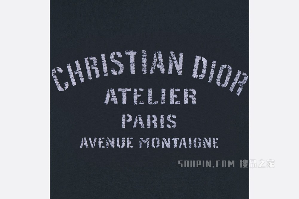 超大版型 T 恤 海军蓝色棉质平纹针织布“Christian Dior Atelier”标志