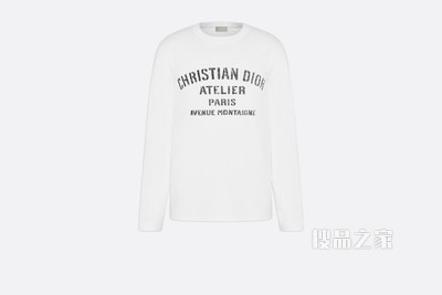 T 恤 白色棉质平纹针织布“Christian Dior Atelier”标志