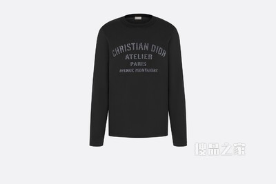 T 恤 黑色棉质平纹针织布“Christian Dior Atelier”标志