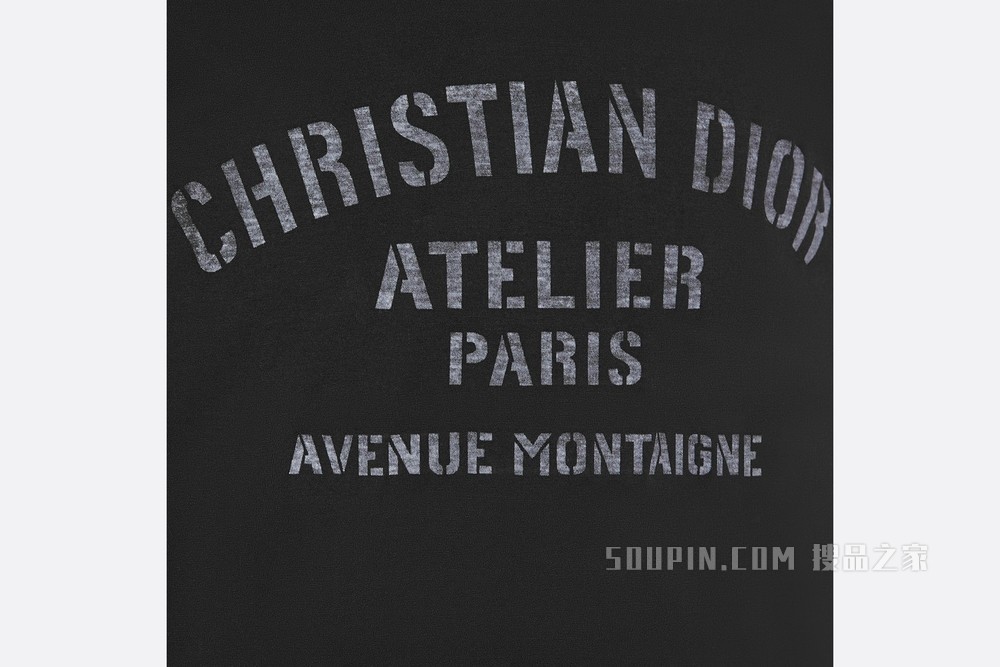 T 恤 黑色棉质平纹针织布“Christian Dior Atelier”标志