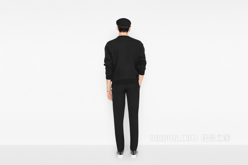 T 恤 黑色棉质平纹针织布“Christian Dior Atelier”标志
