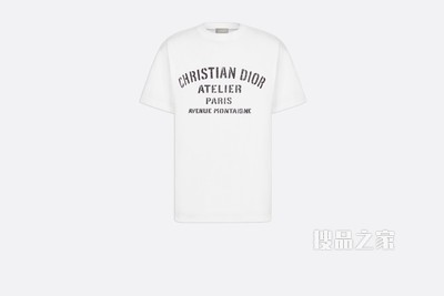 超大版型 T 恤 白色棉质平纹针织面料“CHRISTIAN DIOR ATELIER”标志