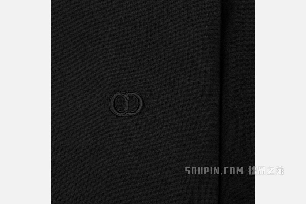 针织衫 黑色羊绒平纹针织面料“CD Icon”标志