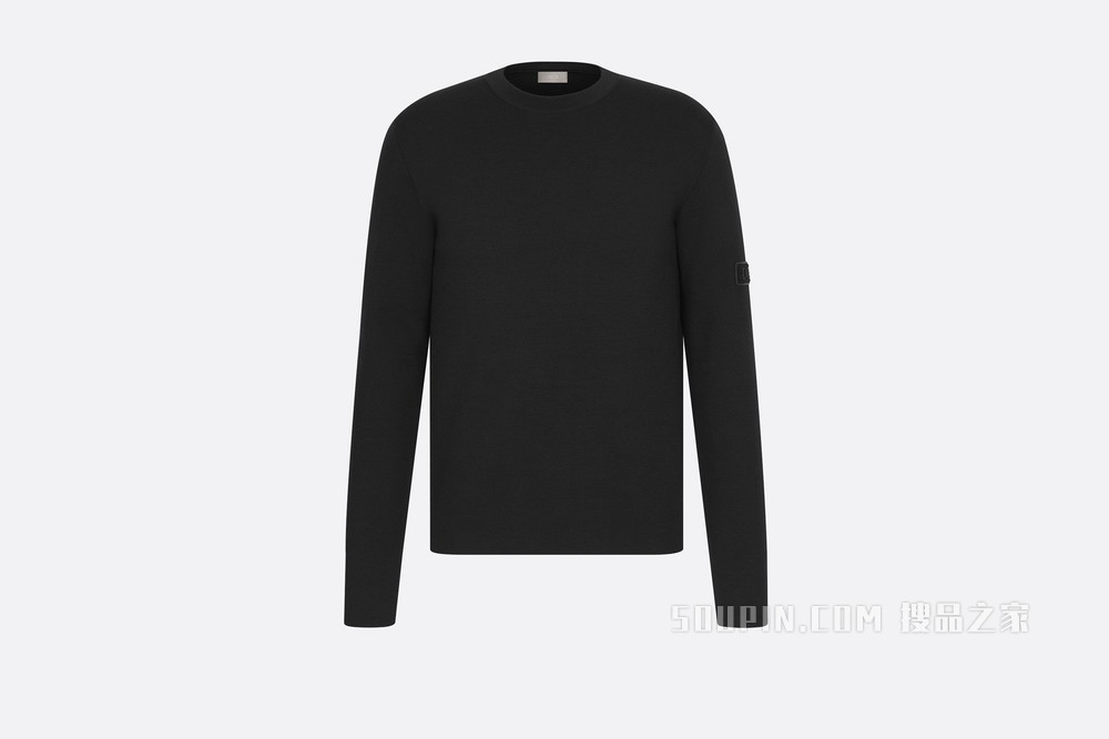 针织衫 黑色羊毛“DIOR”标志补丁