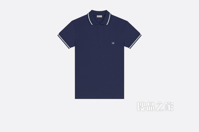 Polo 衫 海军蓝色棉质珠地布小蜜蜂刺绣
