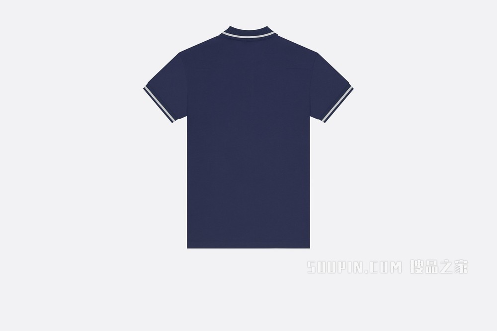 Polo 衫 海军蓝色棉质珠地布小蜜蜂刺绣