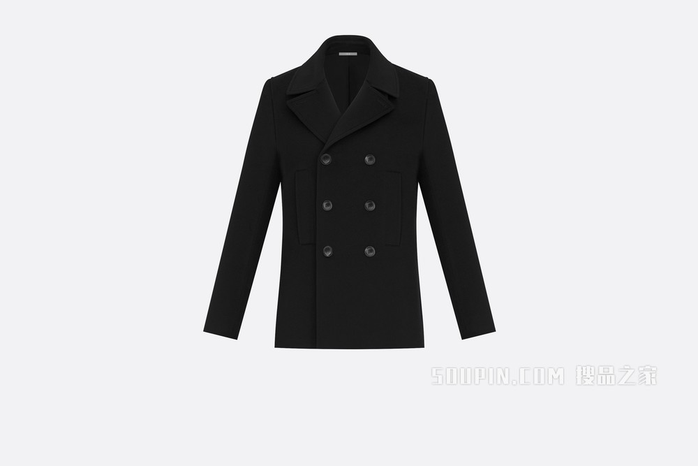 短款大衣 黑色羊绒