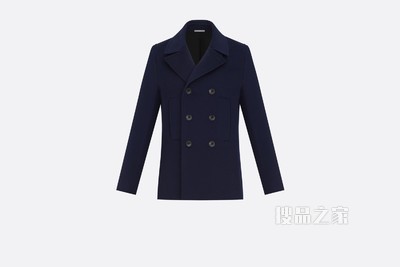 短款大衣 海军蓝色羊绒