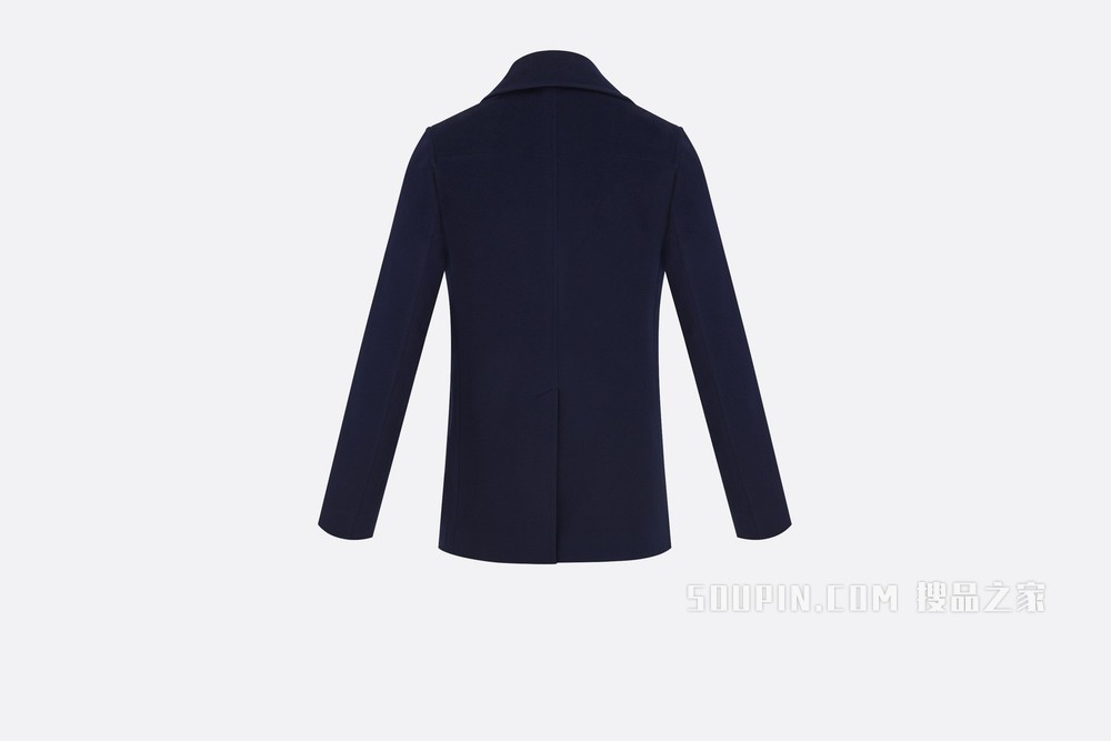 短款大衣 海军蓝色羊绒
