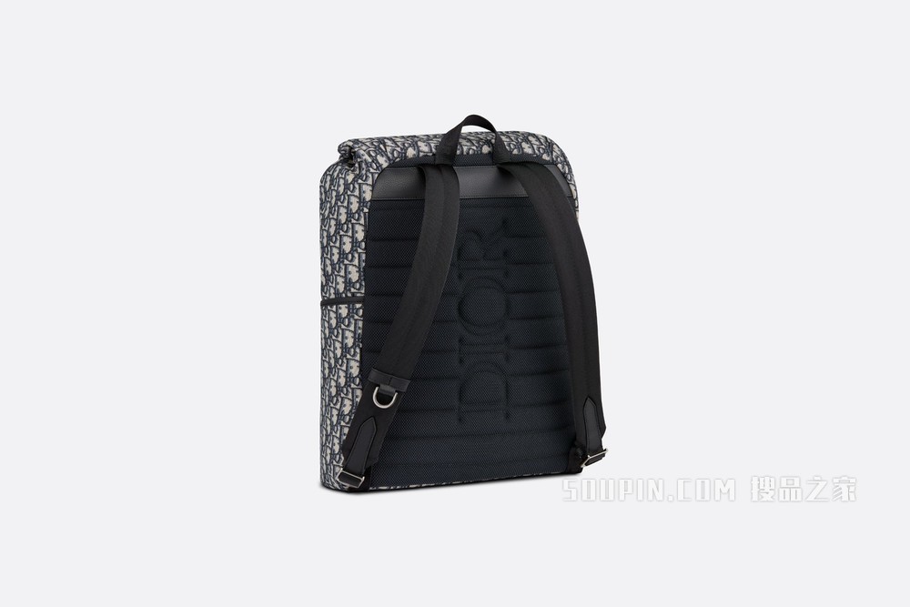 Dior Explorer 双肩背包 米色和黑色 Oblique 印花