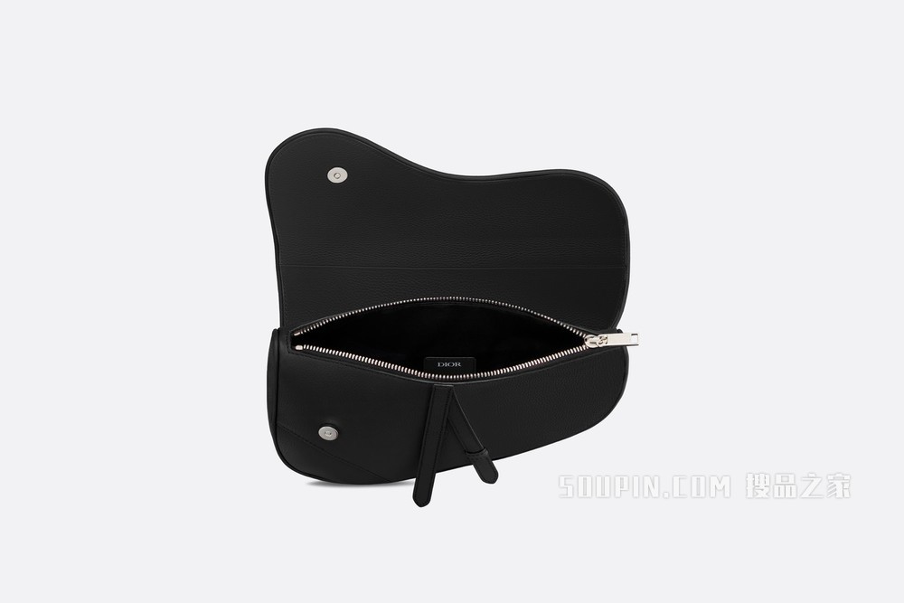 马鞍包 黑色粒面牛皮革