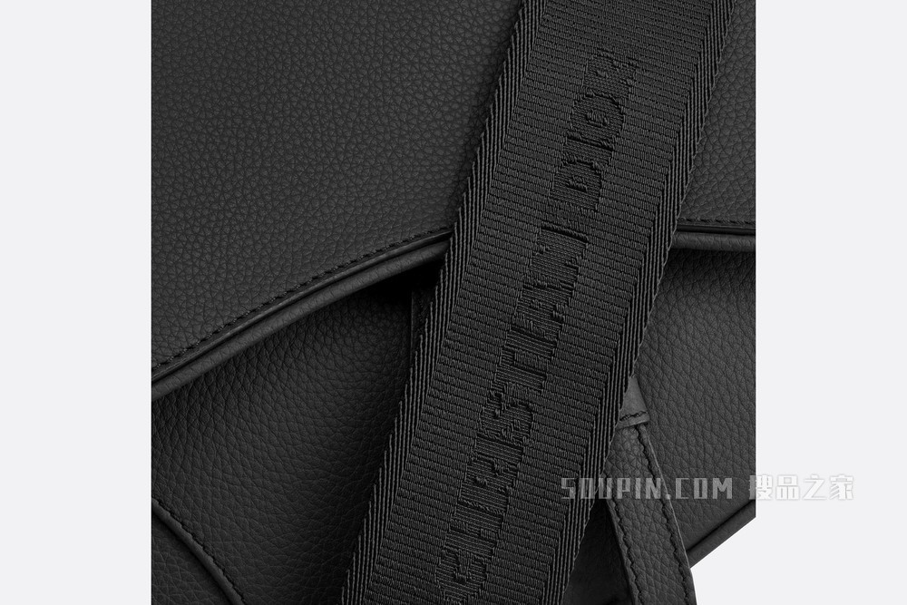 马鞍包 黑色粒面牛皮革